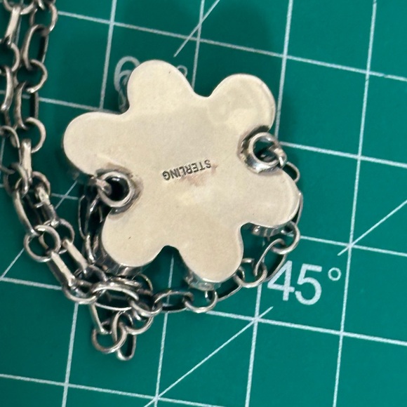 Turquoise pink conch southwestern sterling silver choker necklace - Picture 16 of 16